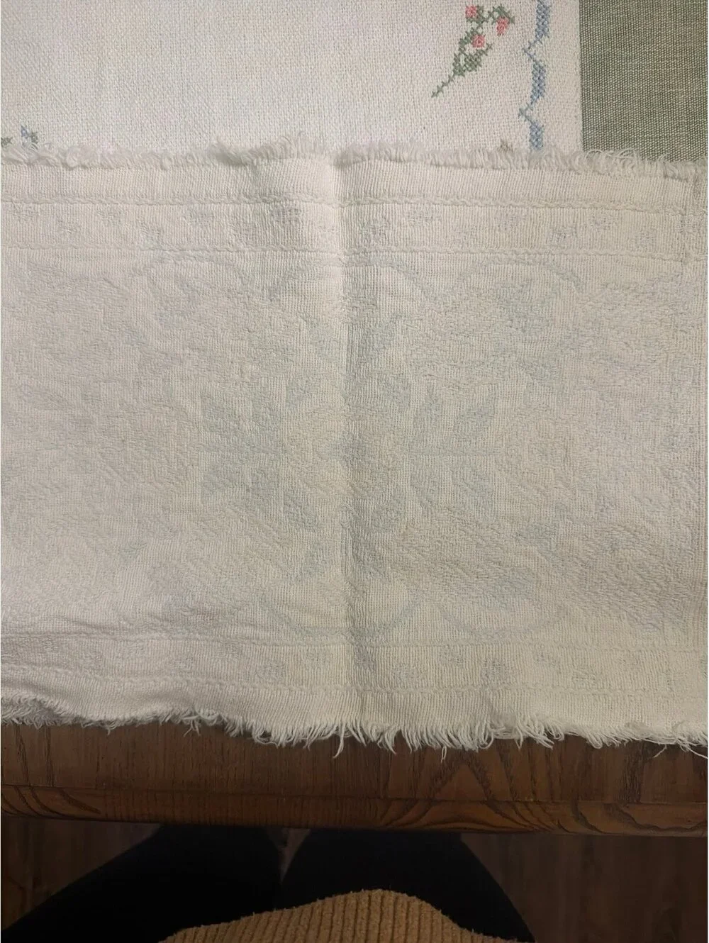 Vintage Cream White and Light Blue Placemats